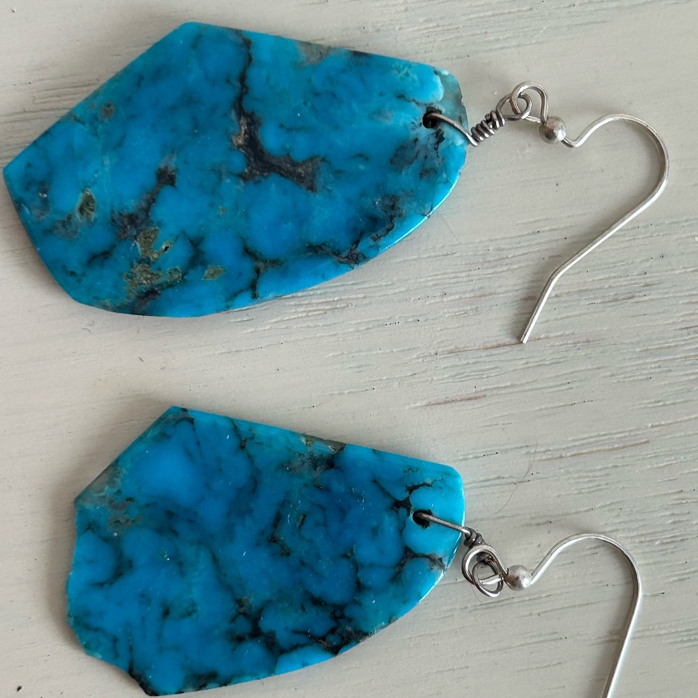 Large turquoise earrings